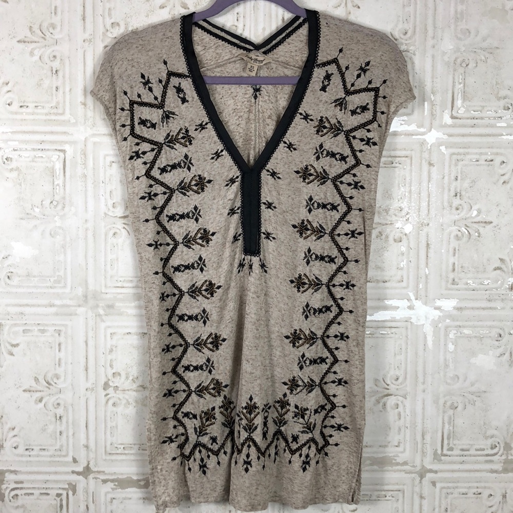 Lucky‎ Brand | Beaded and Embroidered Top